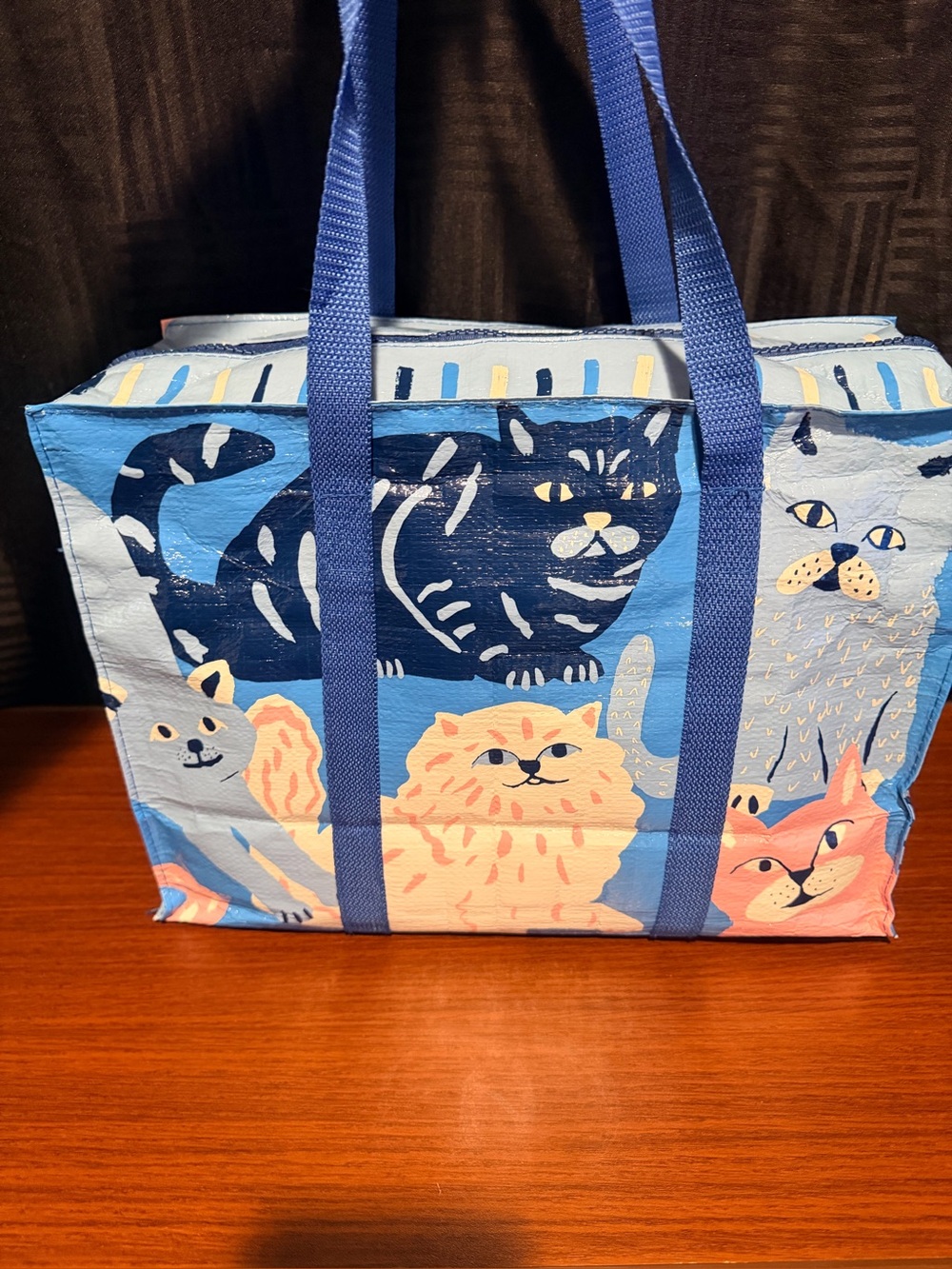 Blue Q Blue Cat-Print Reusable Tote with Multicolor Cats